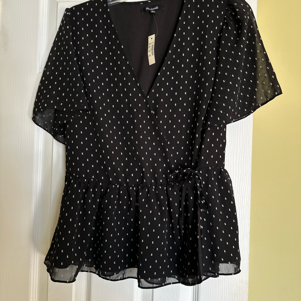 Madewell Peplum Top size medium NWT